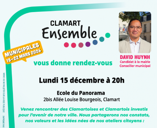 Prochaine réunion publique : Lundi 15 décembre – Ecole du Panorama