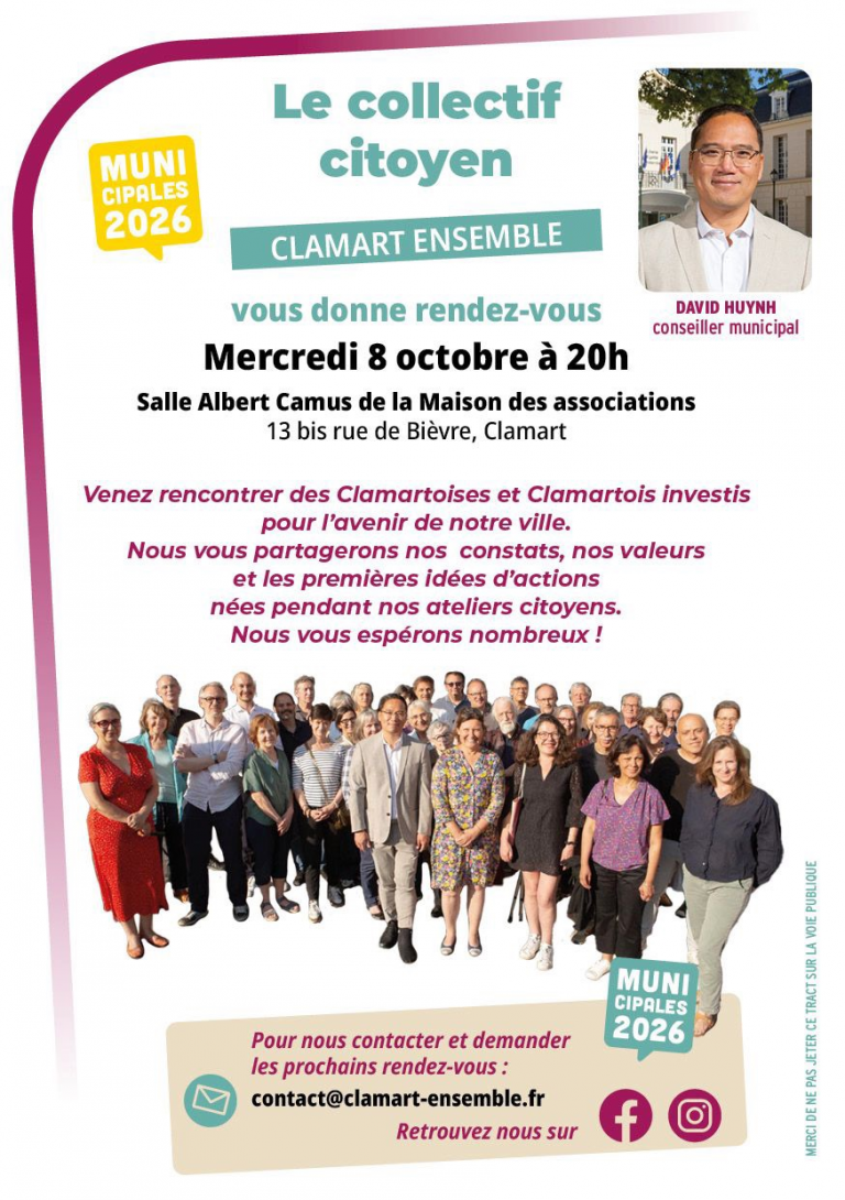 Prochaine réunion publique : Mercredi 8 octobre