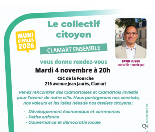 Prochaine réunion publique – Mardi 4 novembre