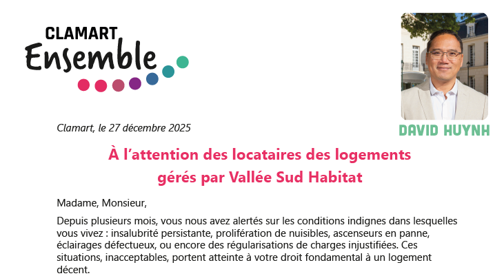 Aux côtés des locataires : Clamart Ensemble s’engage pour un logement digne