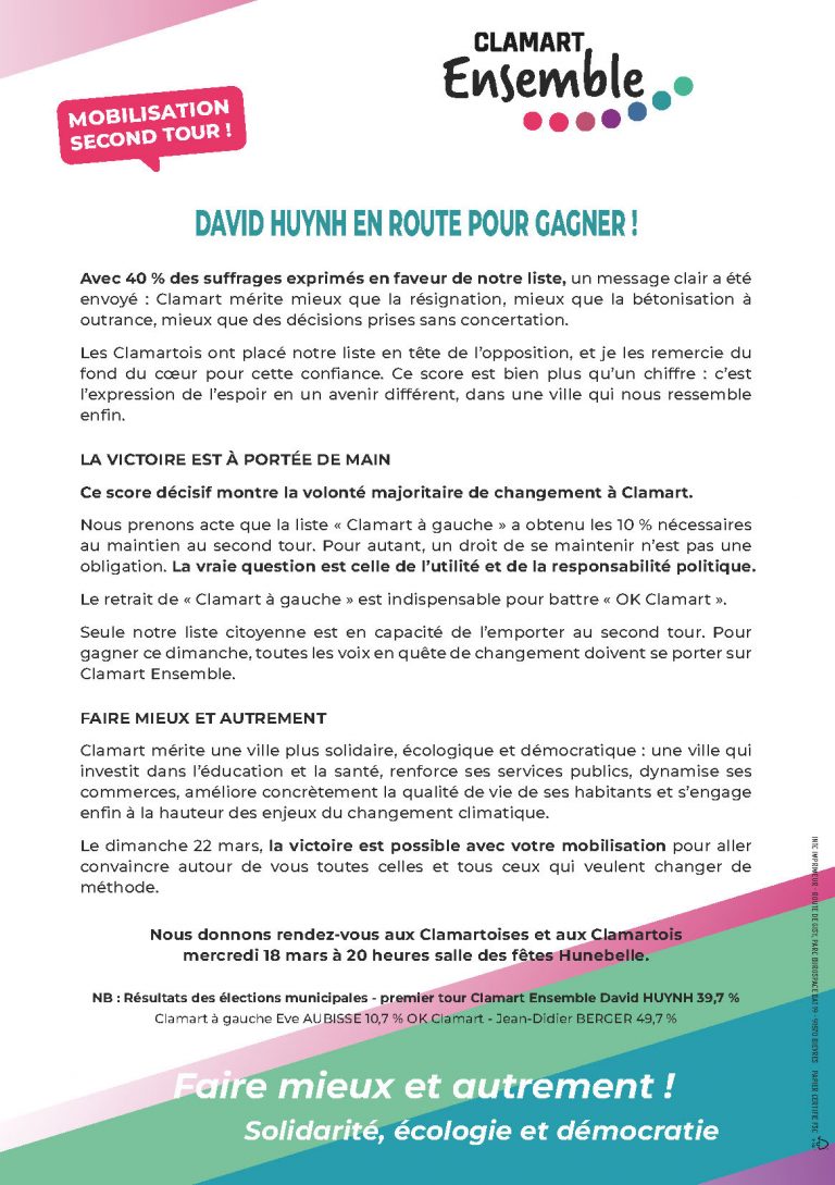 DAVID HUYNH EN ROUTE POUR GAGNER !