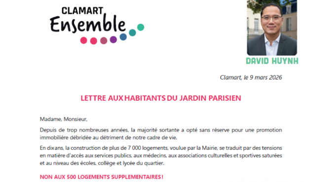 LETTRE AUX HABITANTS DU JARDIN PARISIEN